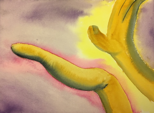 Watercolor: Abstract of Two Hands Performing a High Five