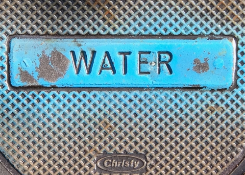 Photography: Street Photography - Blue Water Meter Iron Cover