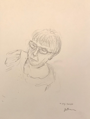 Pencil Sketch: Quarantine Portrait Series: Portrait - Relaxing