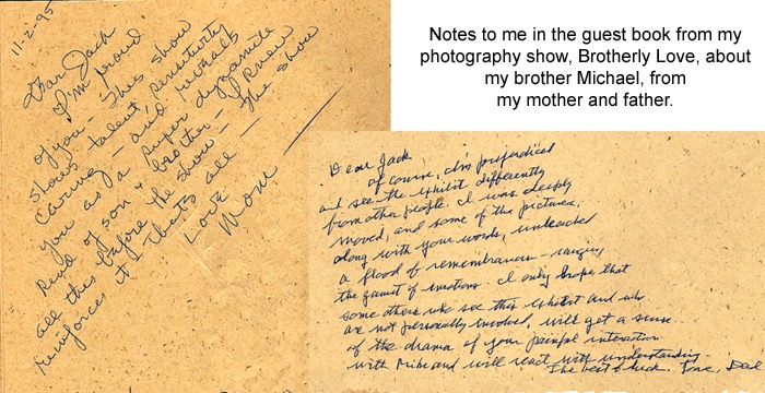 Memories of Michael: Guest Book Entries from Mom and Dad for my 'Brotherly Love' Show (1995 